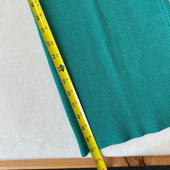 IVKO Womens 100% Wool Pull On Knit Pants Size M (38) Teal Basket Weave Stretch - Picture 6 of 12